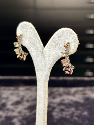 Sitrin & Garnet Doğal Taş Gümüş Küpe